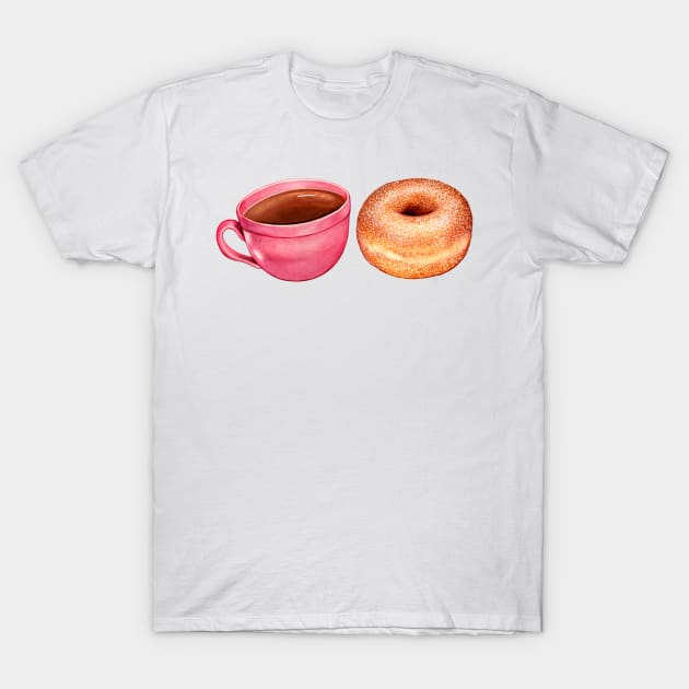 Coffee & Sugar Donut T-Shirt by KellyGilleran